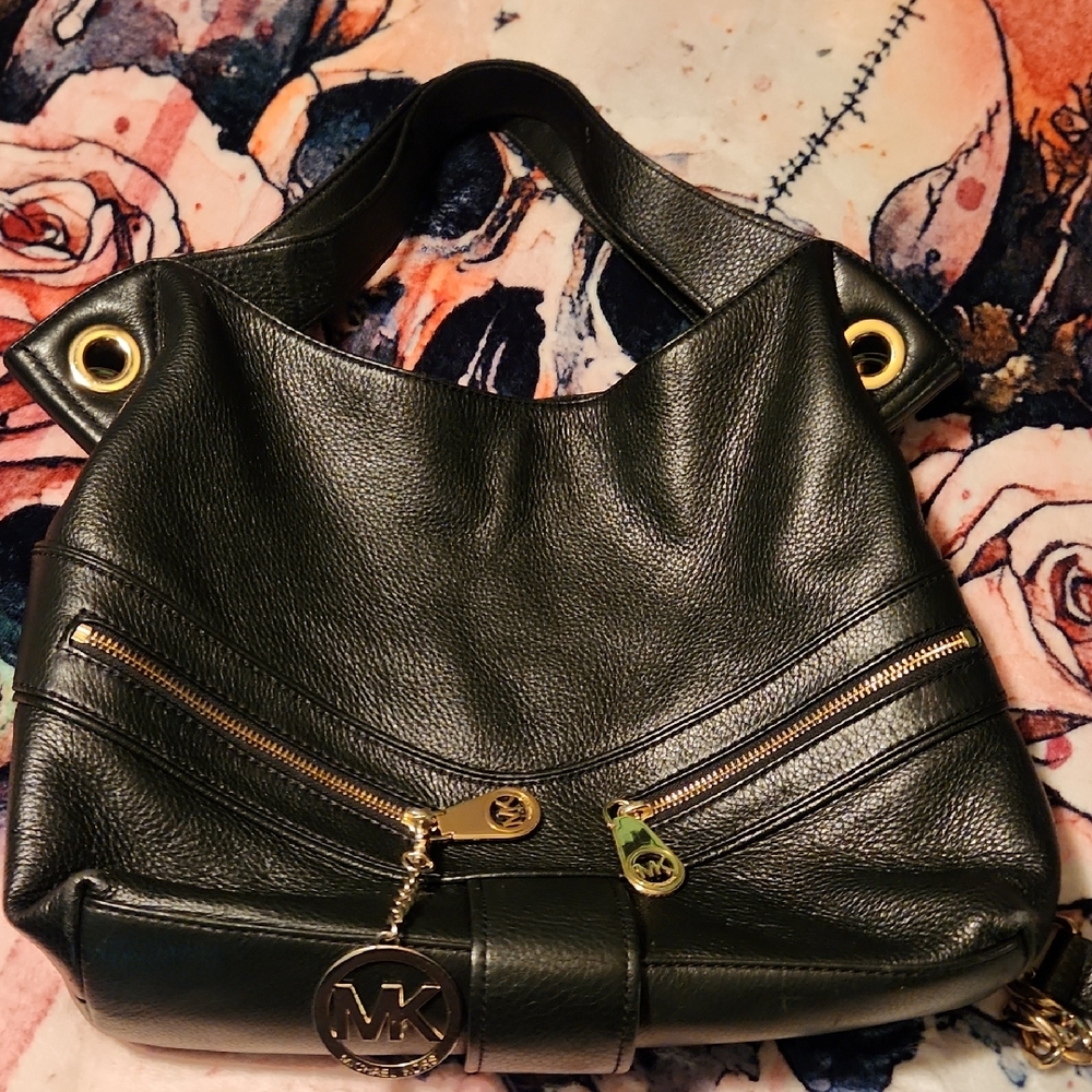 Michael Kors Black Leather Hobo Bag